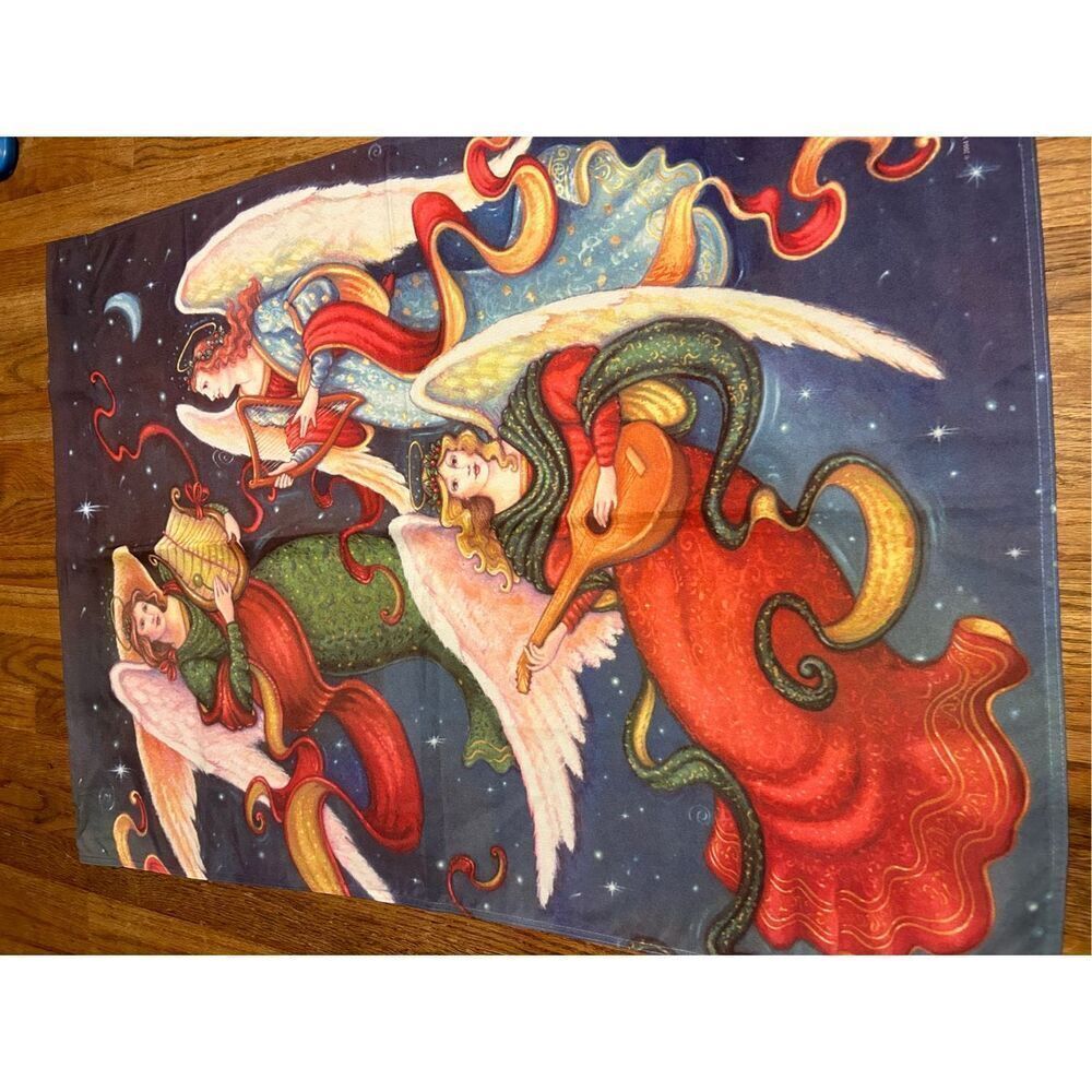 Angels‎ with Musical Instruments Harps Garden Flag 27.5"x38" 2004